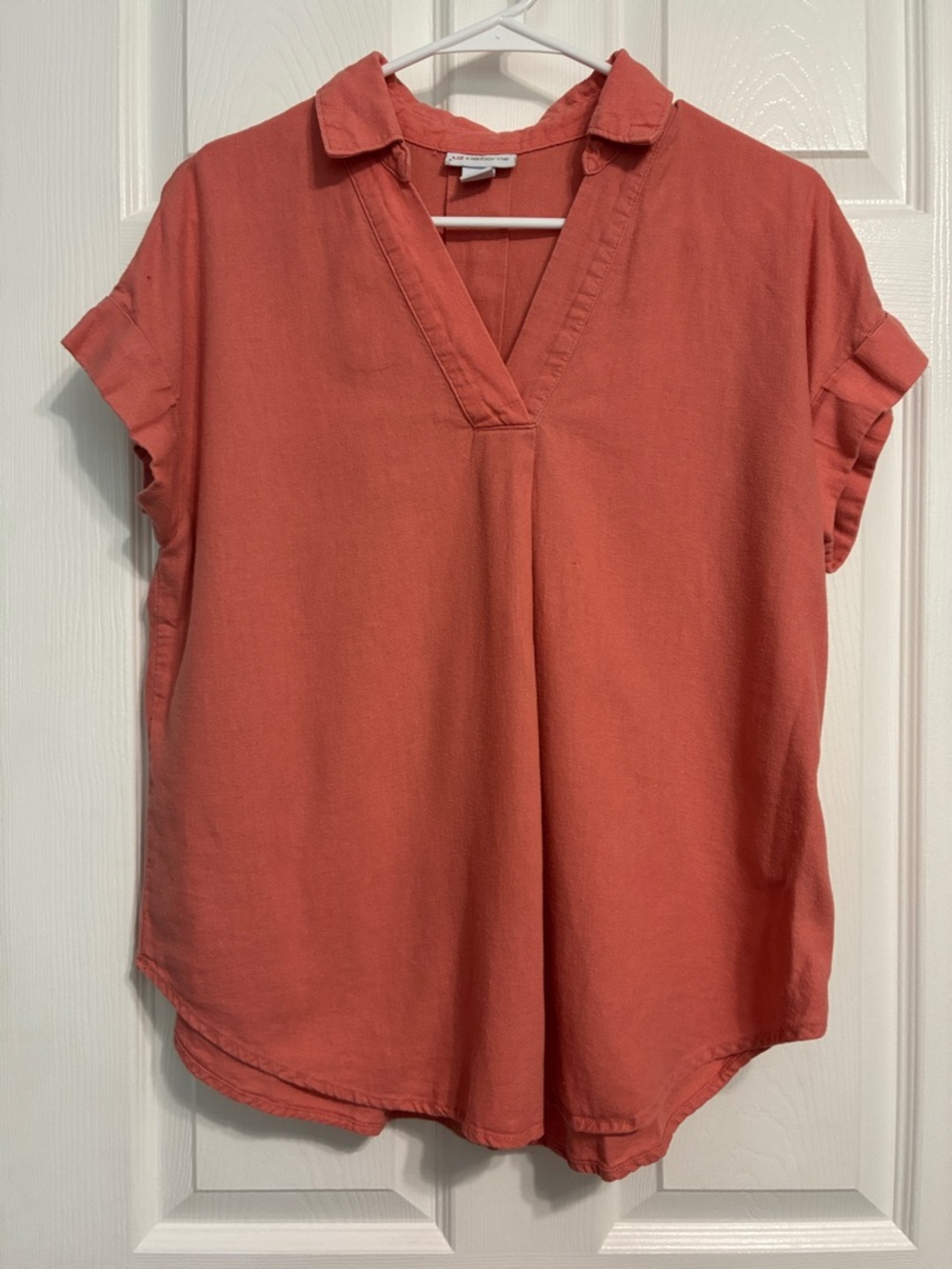 Liz Claiborne coral linen shirt